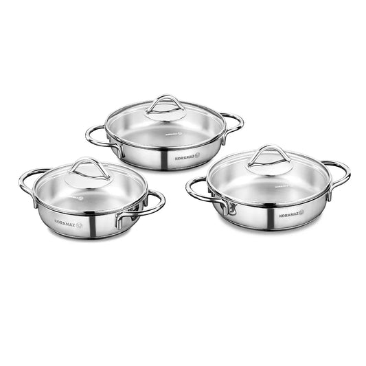 Korkmaz Tombik Stainless Steel Omelet Set — 6 Piece
