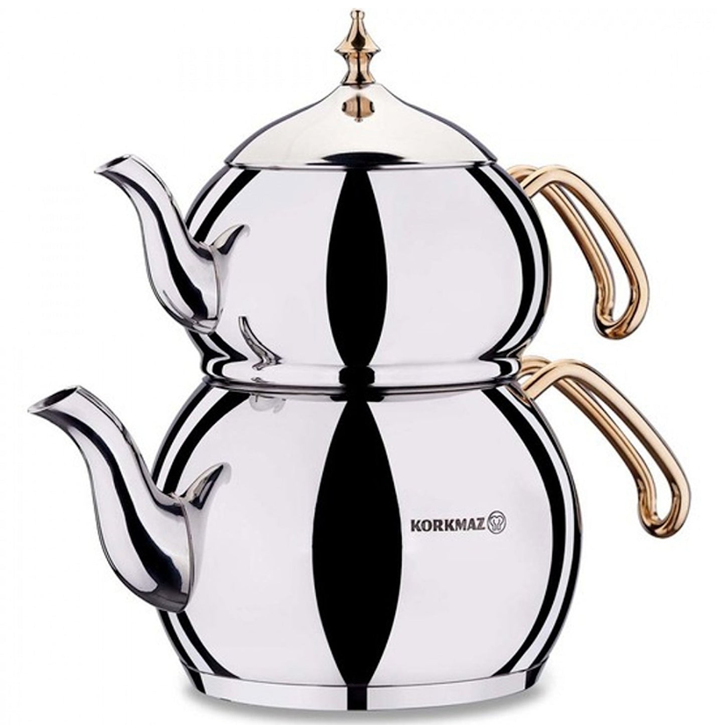 Turkish Teapot Set 3.3 Qt — Korkmaz Hanedan, Gold or Rosegold Handle