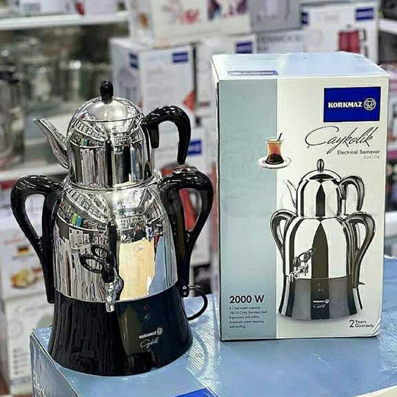 Electric Samovar Stainless Steel 4.1 L — Korkmaz Caykolik