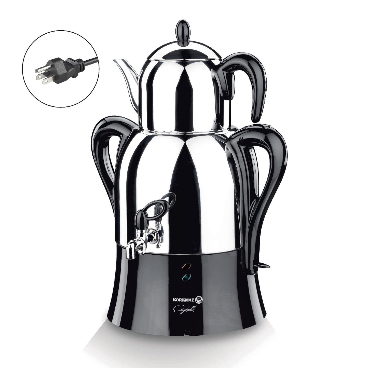 Electric Samovar Stainless Steel 4.1 L — Korkmaz Caykolik