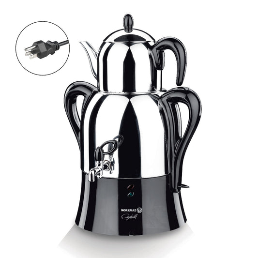 Electric Samovar Stainless Steel 4.1 L — Korkmaz Caykolik