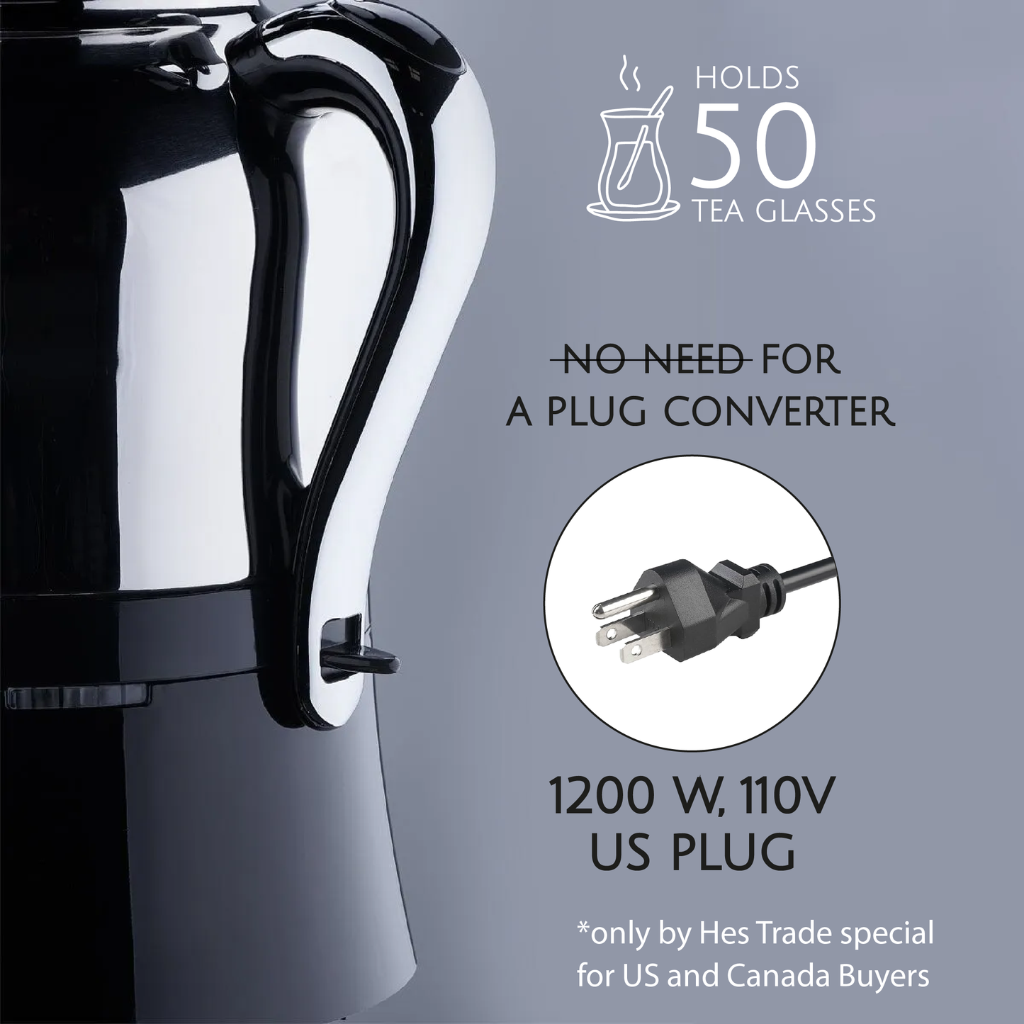 Electric Samovar Stainless Steel 4.3 L — Korkmaz Caykolik
