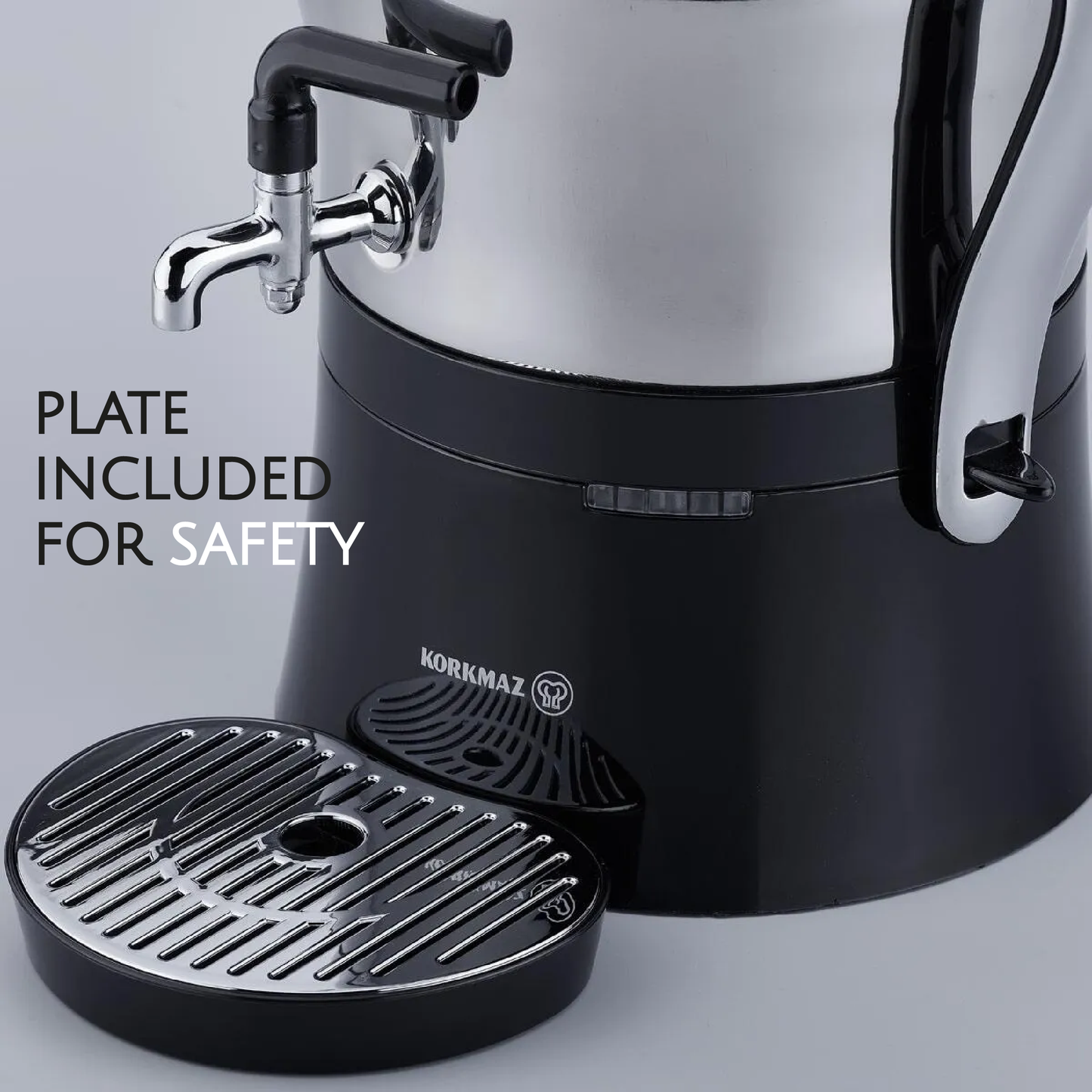 Electric Samovar Stainless Steel 4.3 L — Korkmaz Caykolik
