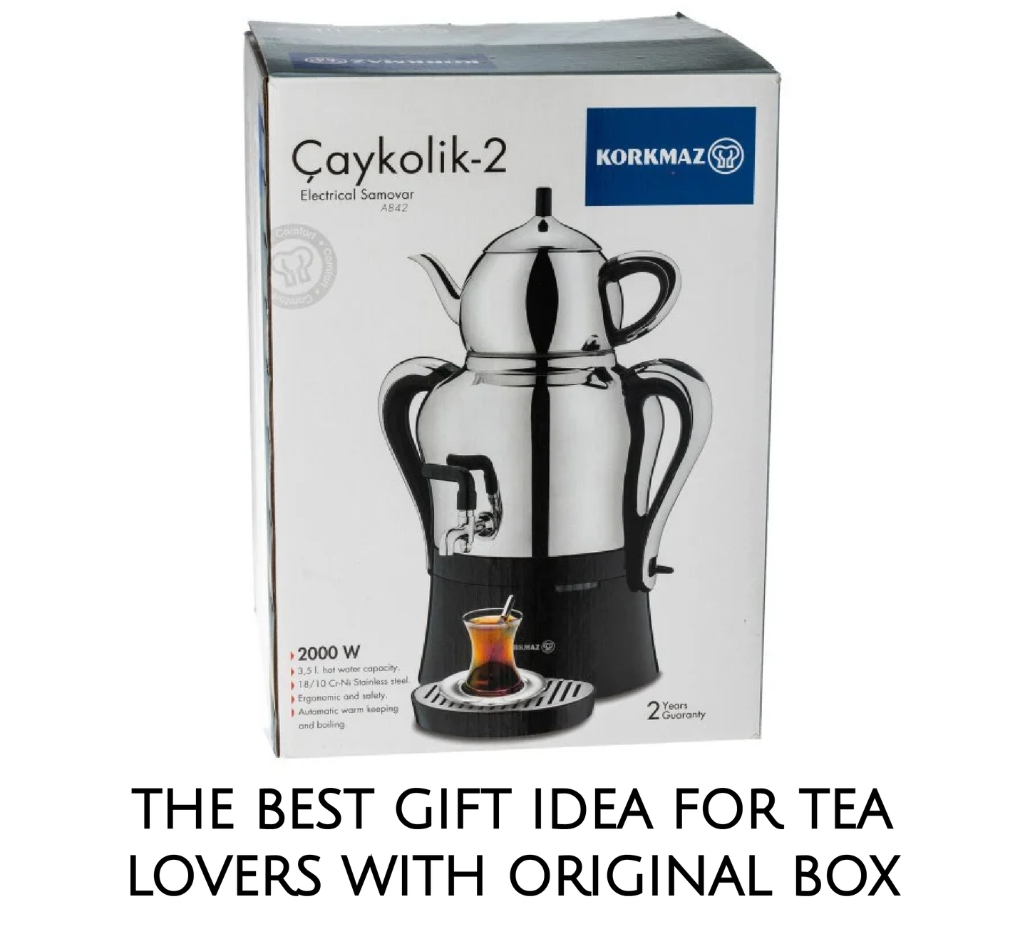 Electric Samovar Stainless Steel 4.3 L — Korkmaz Caykolik