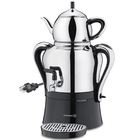 Electric Samovar Stainless Steel 4.3 L — Korkmaz Caykolik