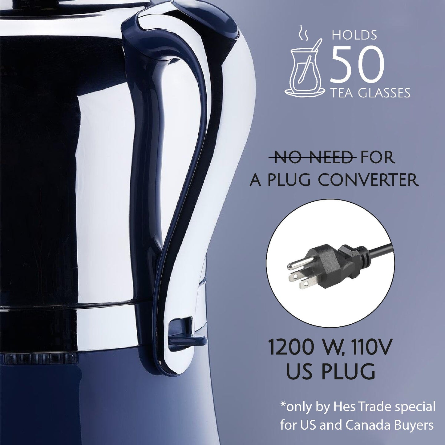 Electric Samovar Stainless Steel 4.8 L Premium — Korkmaz Hanedan