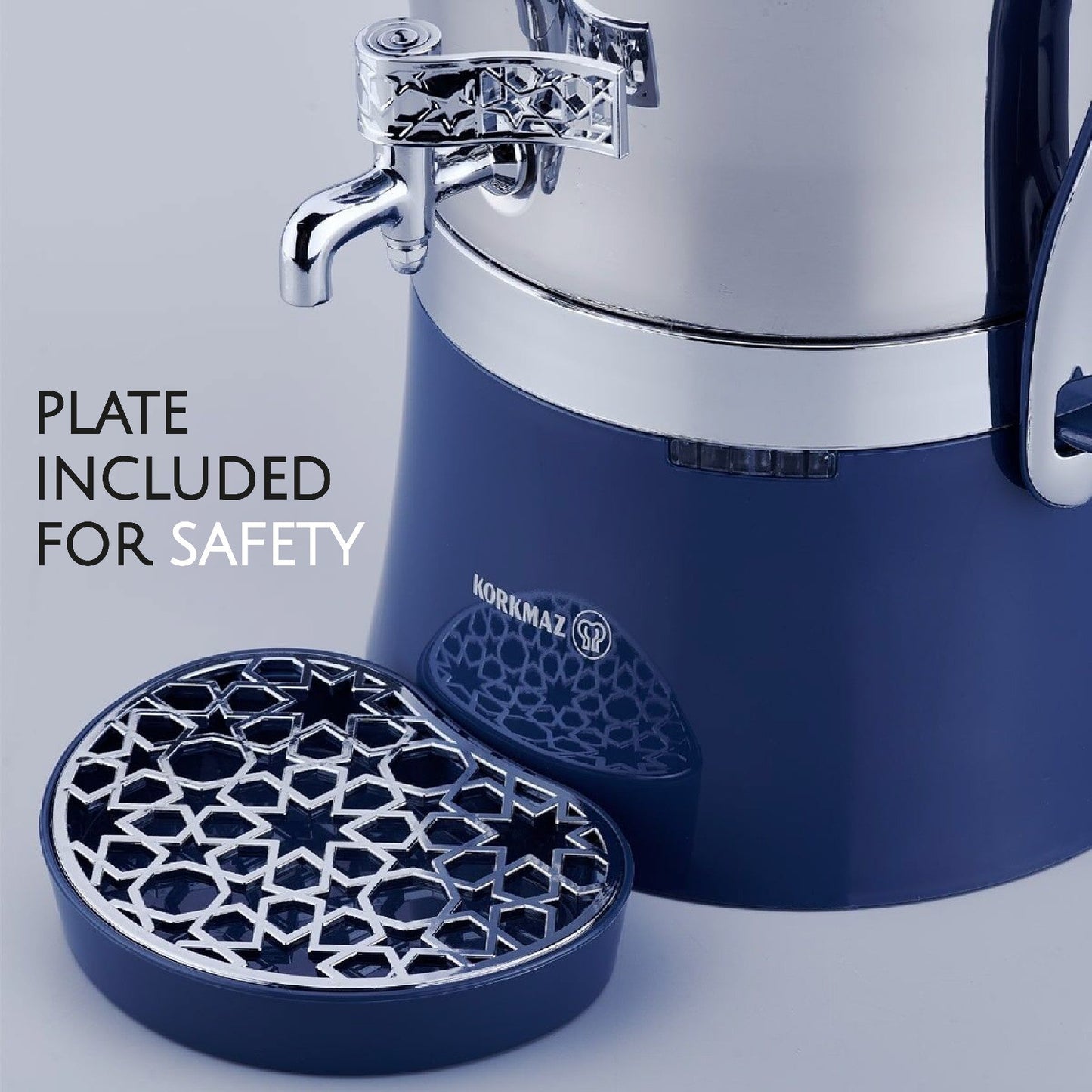 Electric Samovar Stainless Steel 4.8 L Premium — Korkmaz Hanedan