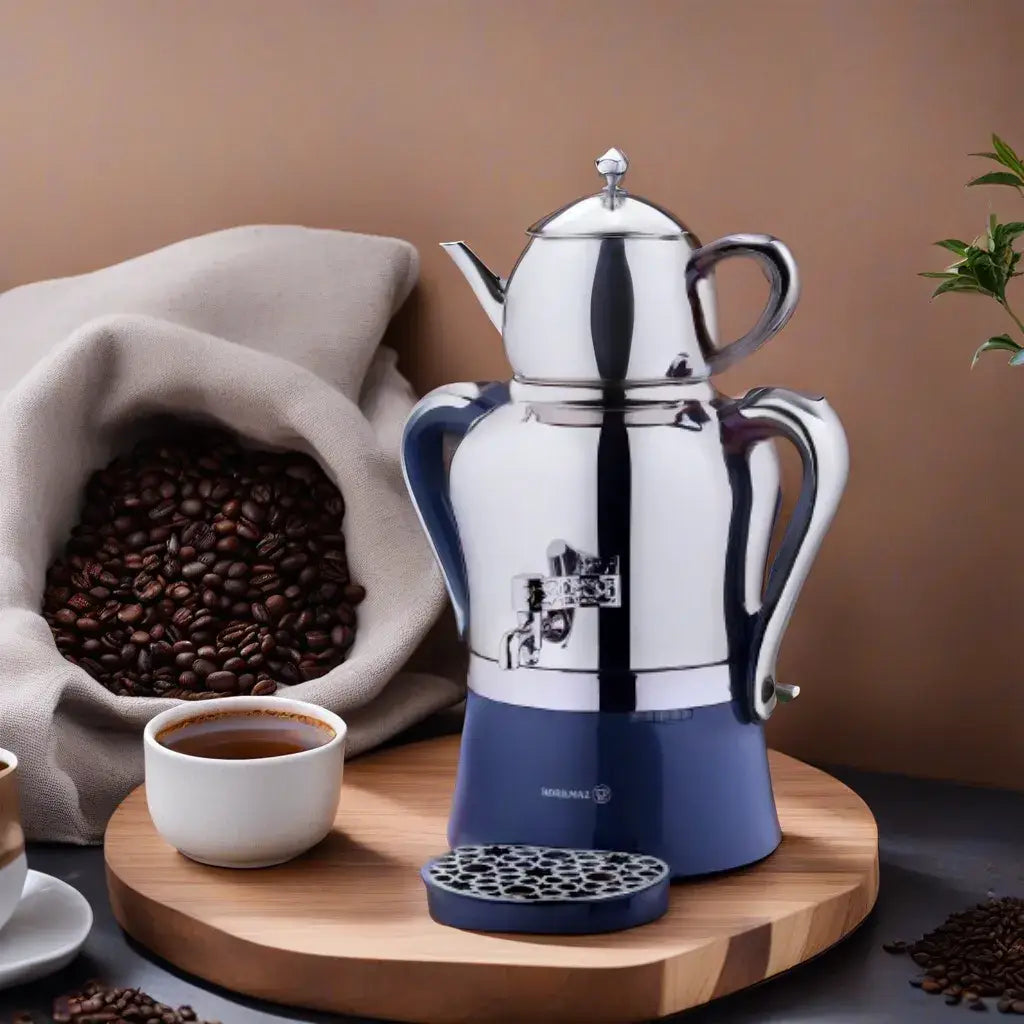 Electric Samovar Stainless Steel 4.8 L Premium — Korkmaz Hanedan