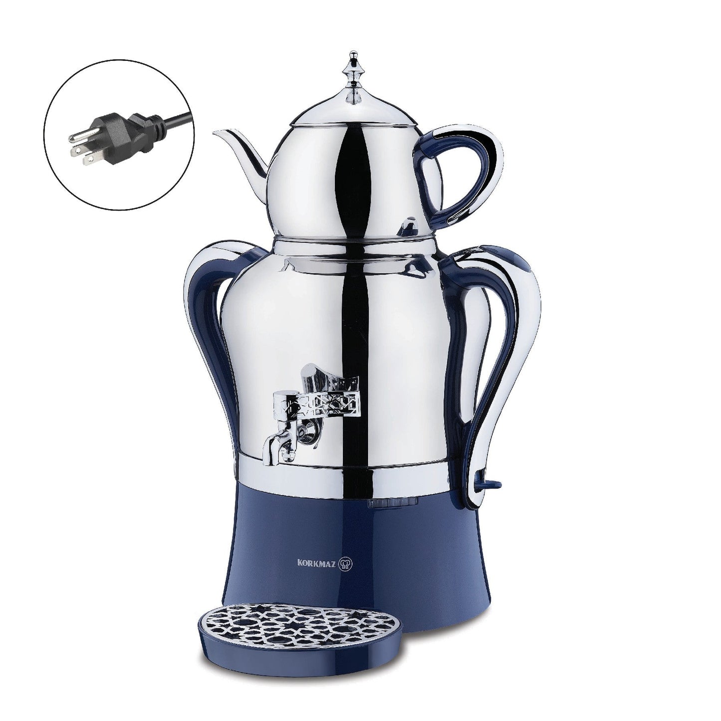 Electric Samovar Stainless Steel 4.8 L Premium — Korkmaz Hanedan