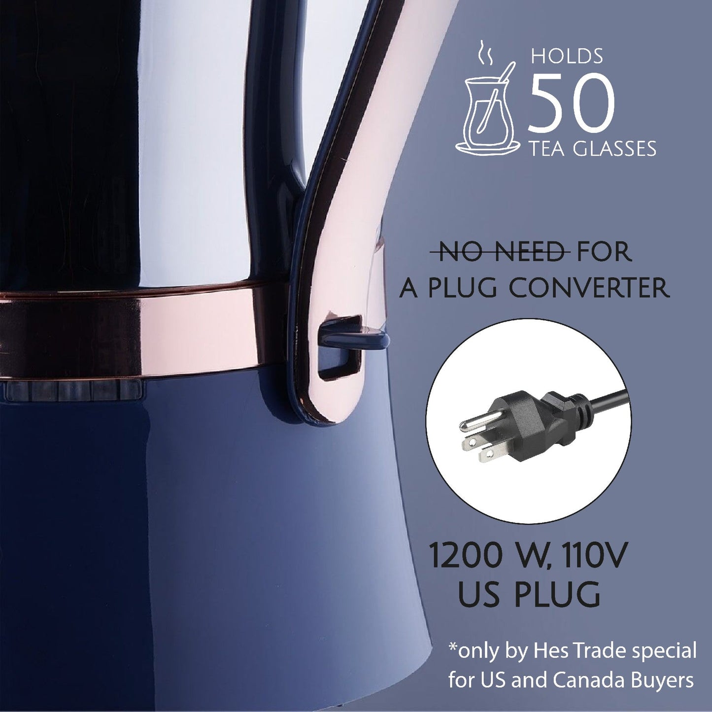 Electric Samovar Stainless Steel 4.8 L Premium — Korkmaz Hanedan