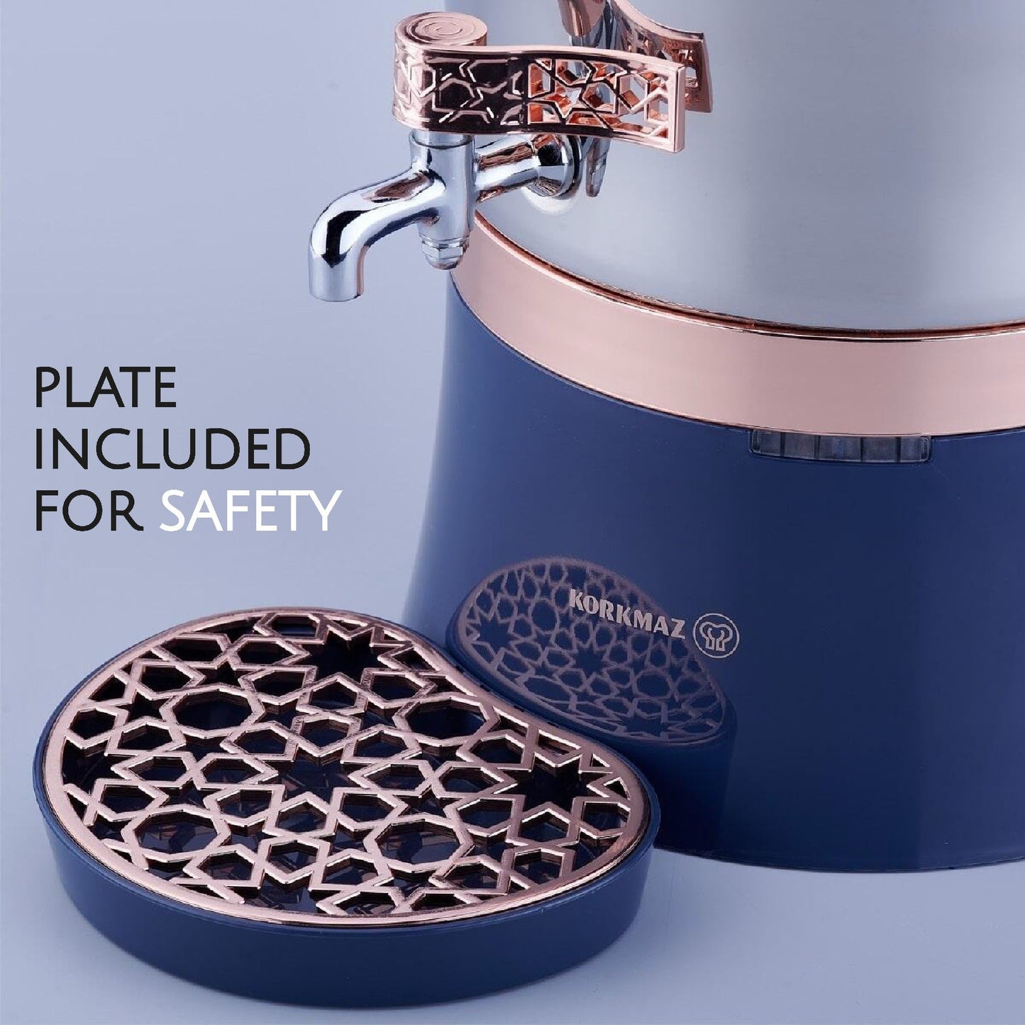 Electric Samovar Stainless Steel 4.8 L Premium — Korkmaz Hanedan