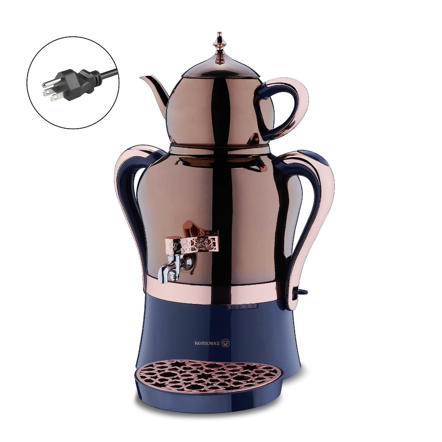 Electric Samovar Stainless Steel 4.8 L Premium — Korkmaz Hanedan