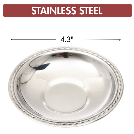 Stainless Steel Tea Saucers Set of 6 — , 4.3 Inch