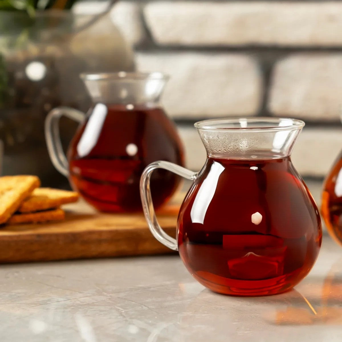 Turkish Tea Cup Set 3 Piece — Keyfi Ala, 6.7 Oz Large