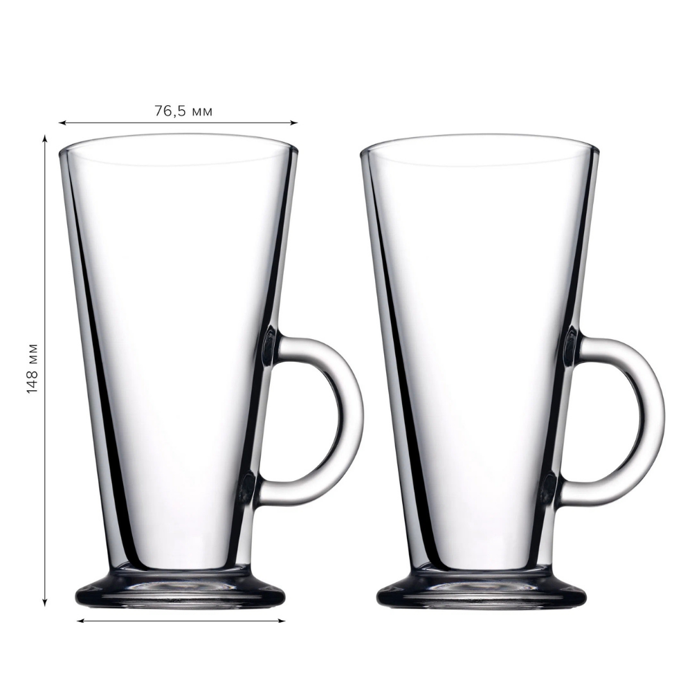 Glass Coffee Mug 9 Oz — Pasabahce Colombian, 2 Piece