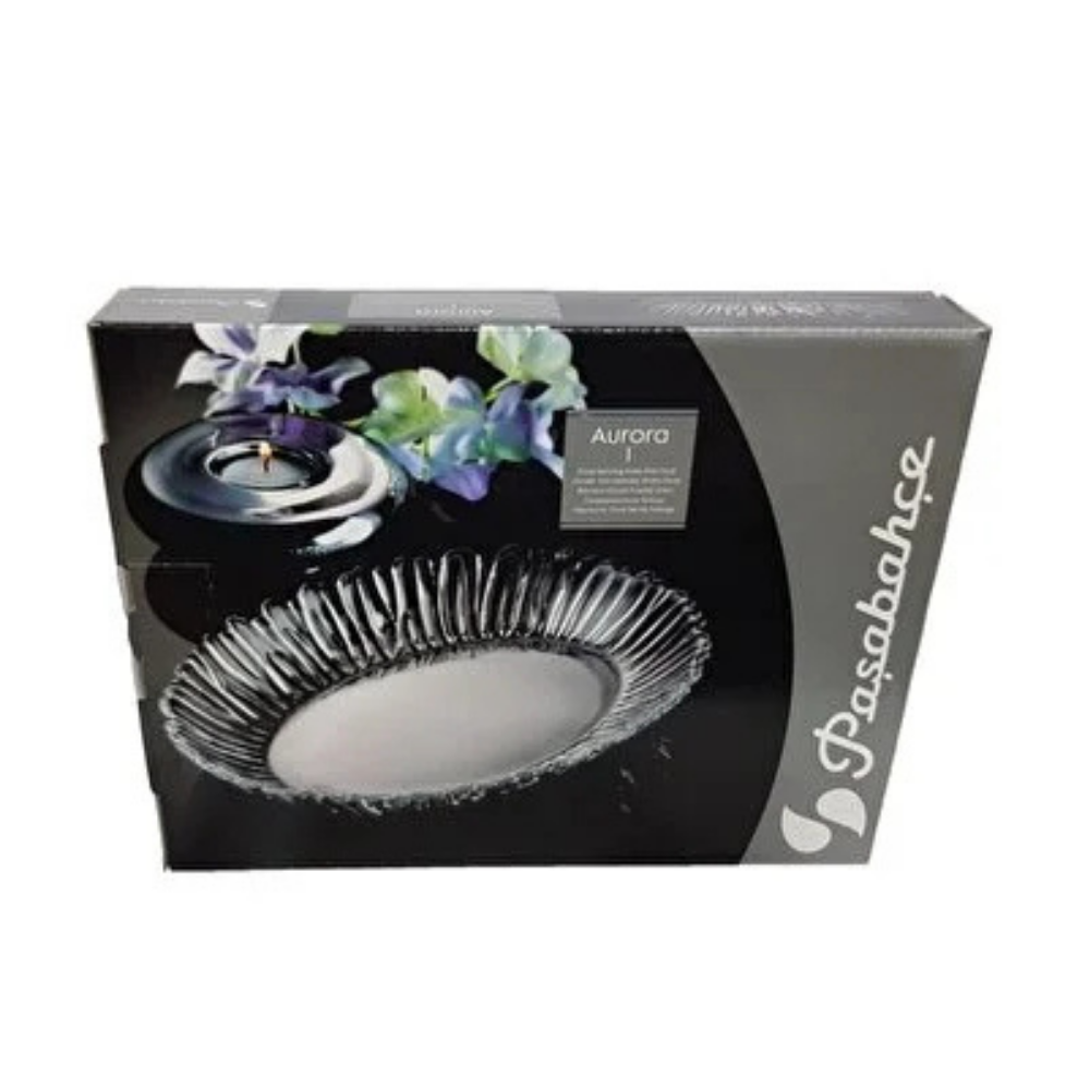 Turkish Tea Saucer Set 6 Piece — Pasabahce Aurora, 5 Inch