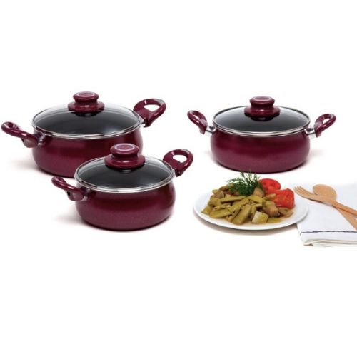 Granite Pot Set 6 Piece — Cem Diamond Nonstick