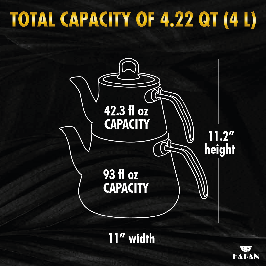 Turkish Teapot Set Granite Black Gold — Avangarde, 135.3 Oz