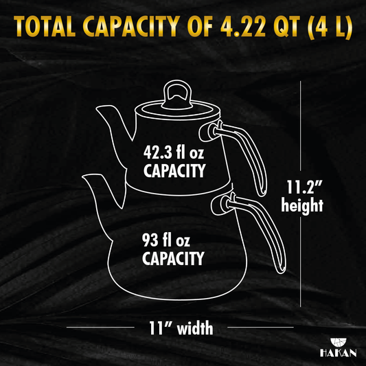 Turkish Teapot Set Granite Black Gold — Avangarde, 135.3 Oz