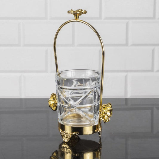 9” Glass Cutlery Holder, Utensil Caddy for Spoons, Forks