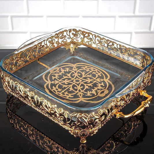 Handmade Casserole Dish with Decorative Serving Holder