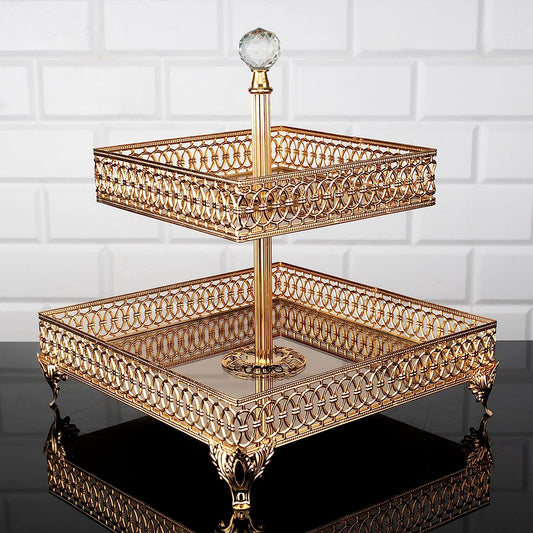 Handmade Square Perfume Holder Tray — Gold or Silver