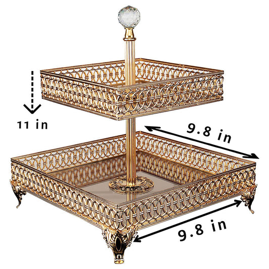 Handmade Square Perfume Holder Tray — Gold or Silver