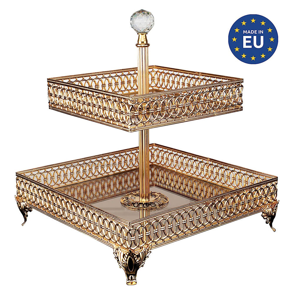 Handmade Square Perfume Holder Tray — Gold or Silver