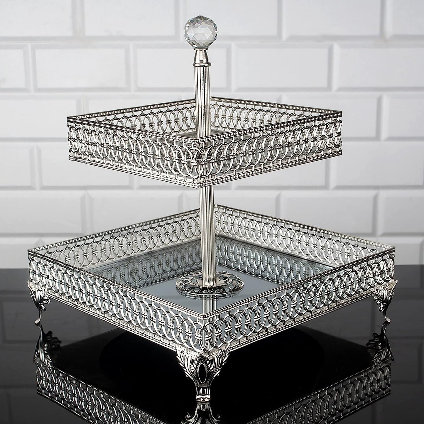 Handmade Square Perfume Holder Tray — Gold or Silver