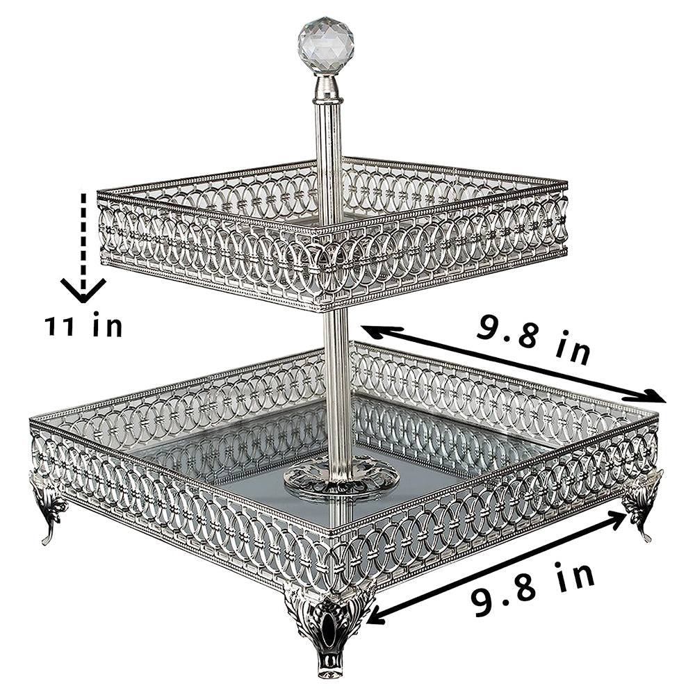 Handmade Square Perfume Holder Tray — Gold or Silver
