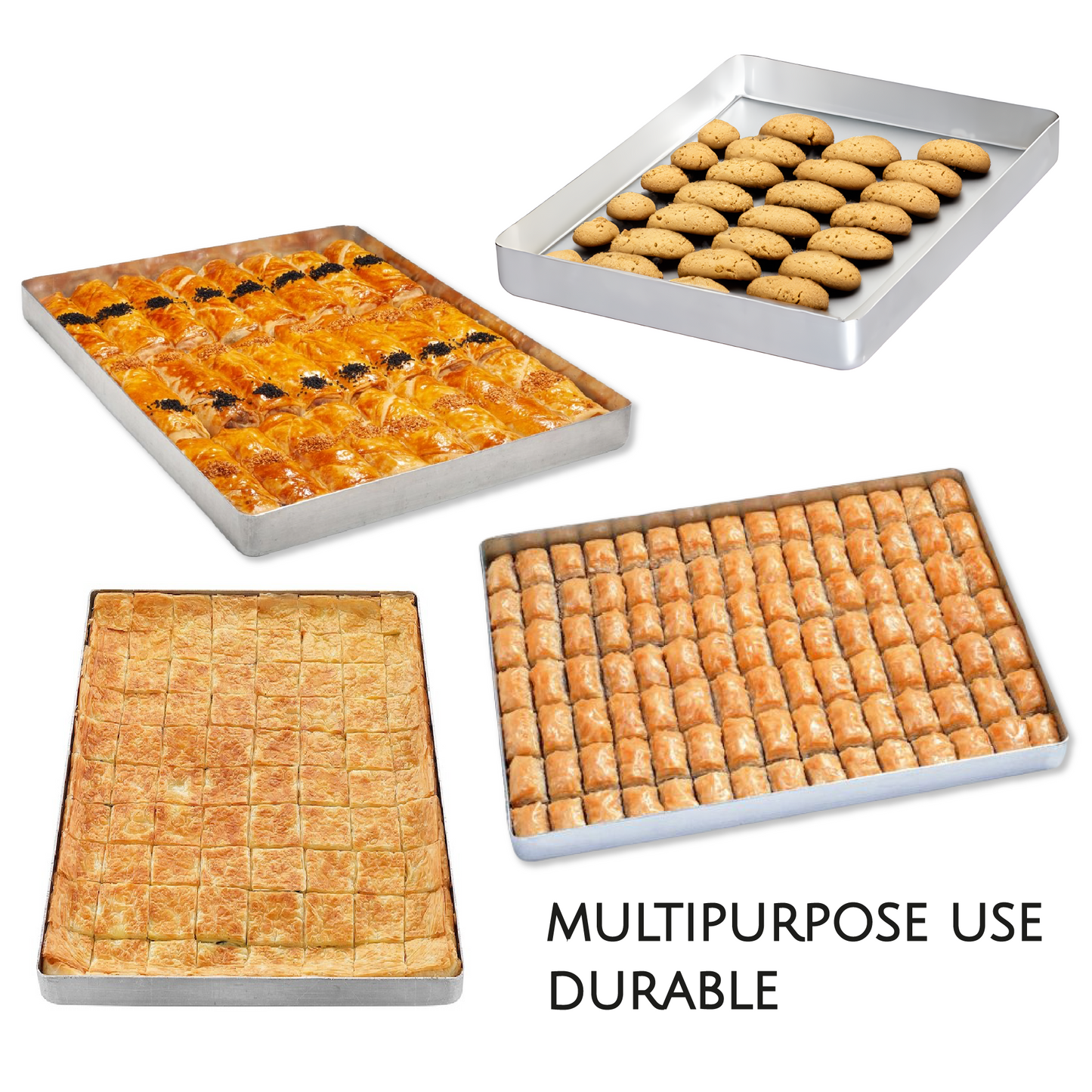 Baklava Tray Aluminum 14x18 Inch — 2.2 Lbs Baking Pan
