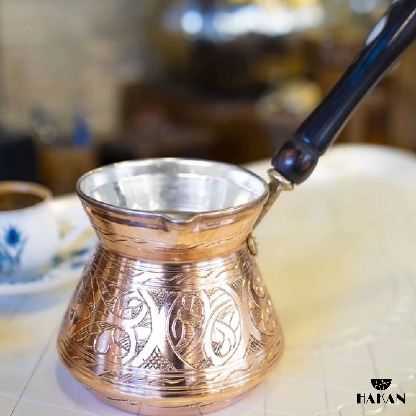 Copper Turkish Coffee Pot with Wooden Handle — Thick Copper