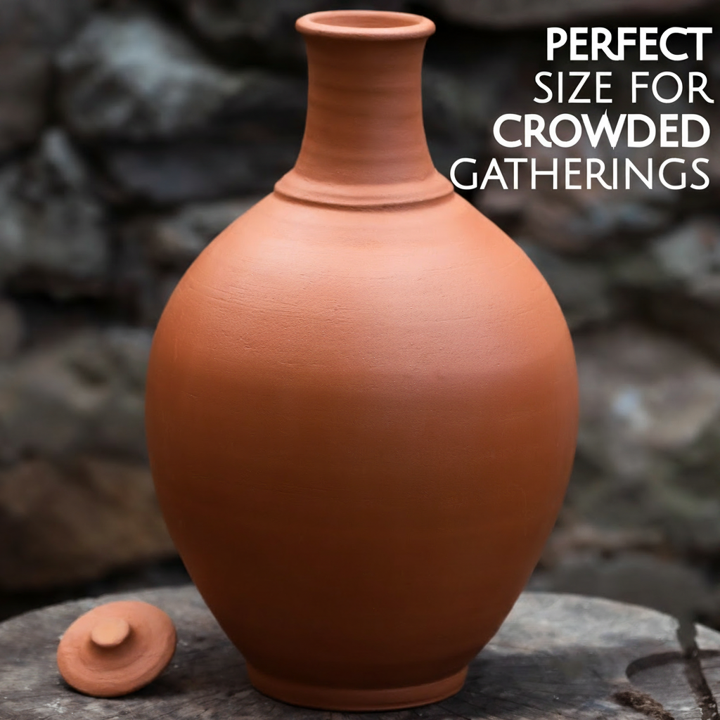 Unglazed Terracotta Clay Pitcher with Lid — 3 Sizes