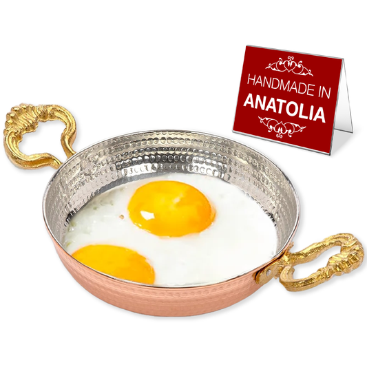 Handmade Copper Egg Pan — 7 Sizes, 5.5 to 10.6 Inch