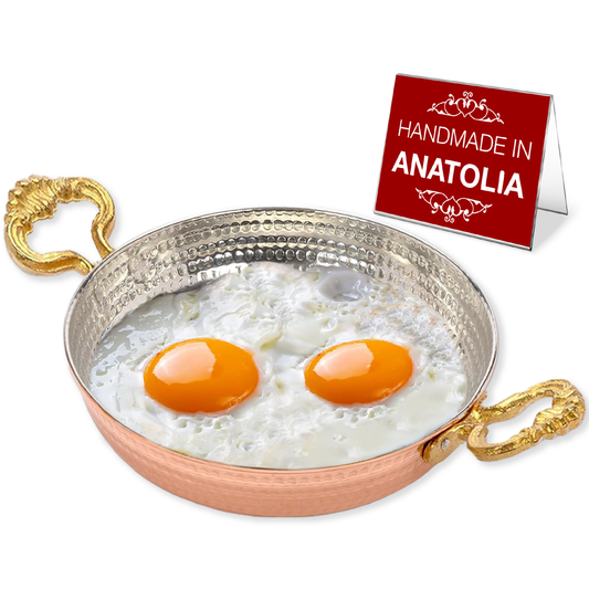 Handmade Copper Egg Pan — 7 Sizes, 5.5 to 10.6 Inch