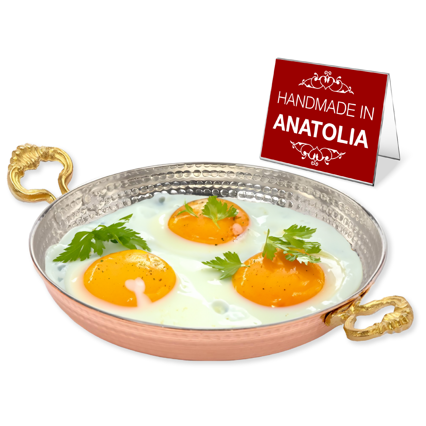 Handmade Copper Egg Pan — 7 Sizes, 5.5 to 10.6 Inch