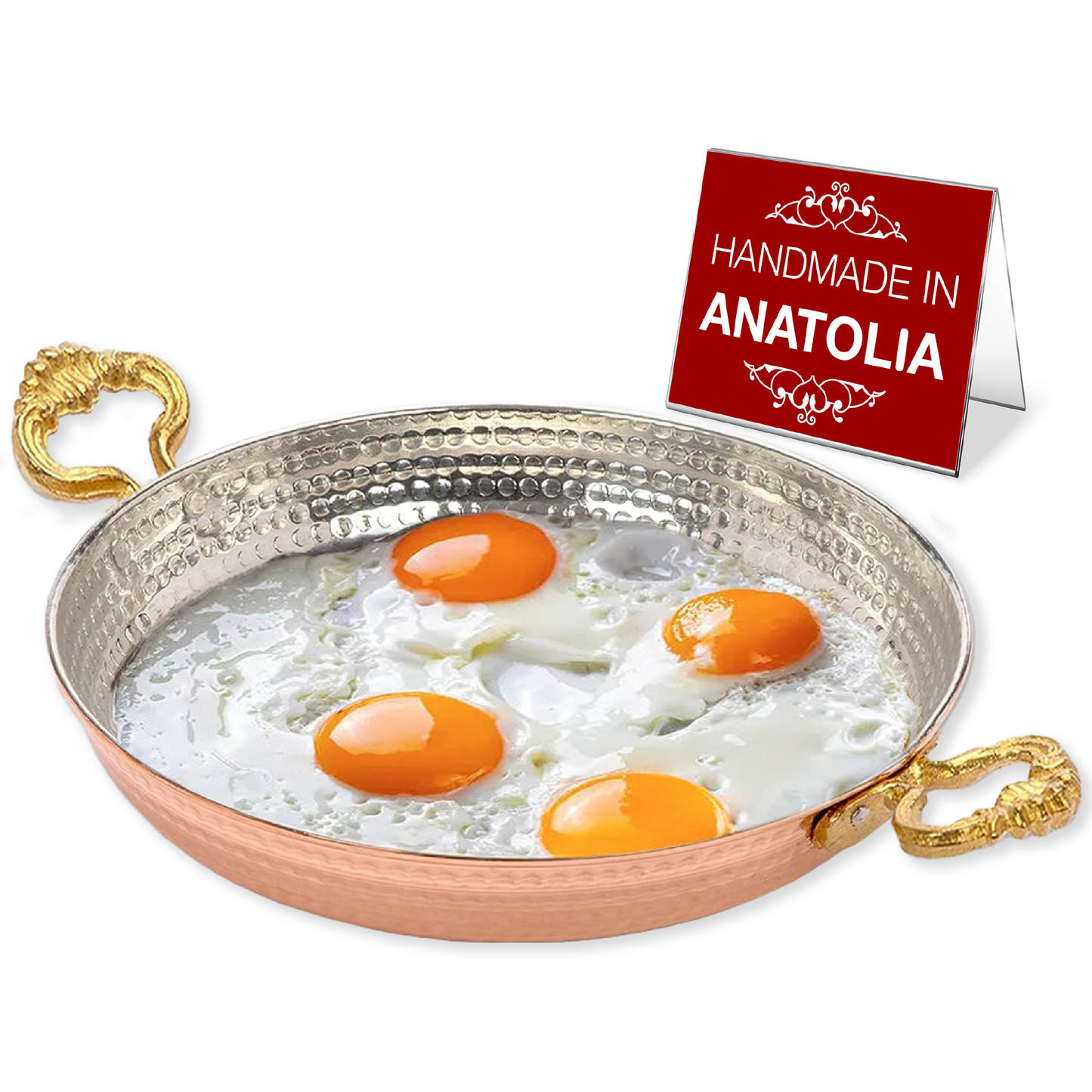 Handmade Copper Egg Pan — 7 Sizes, 5.5 to 10.6 Inch