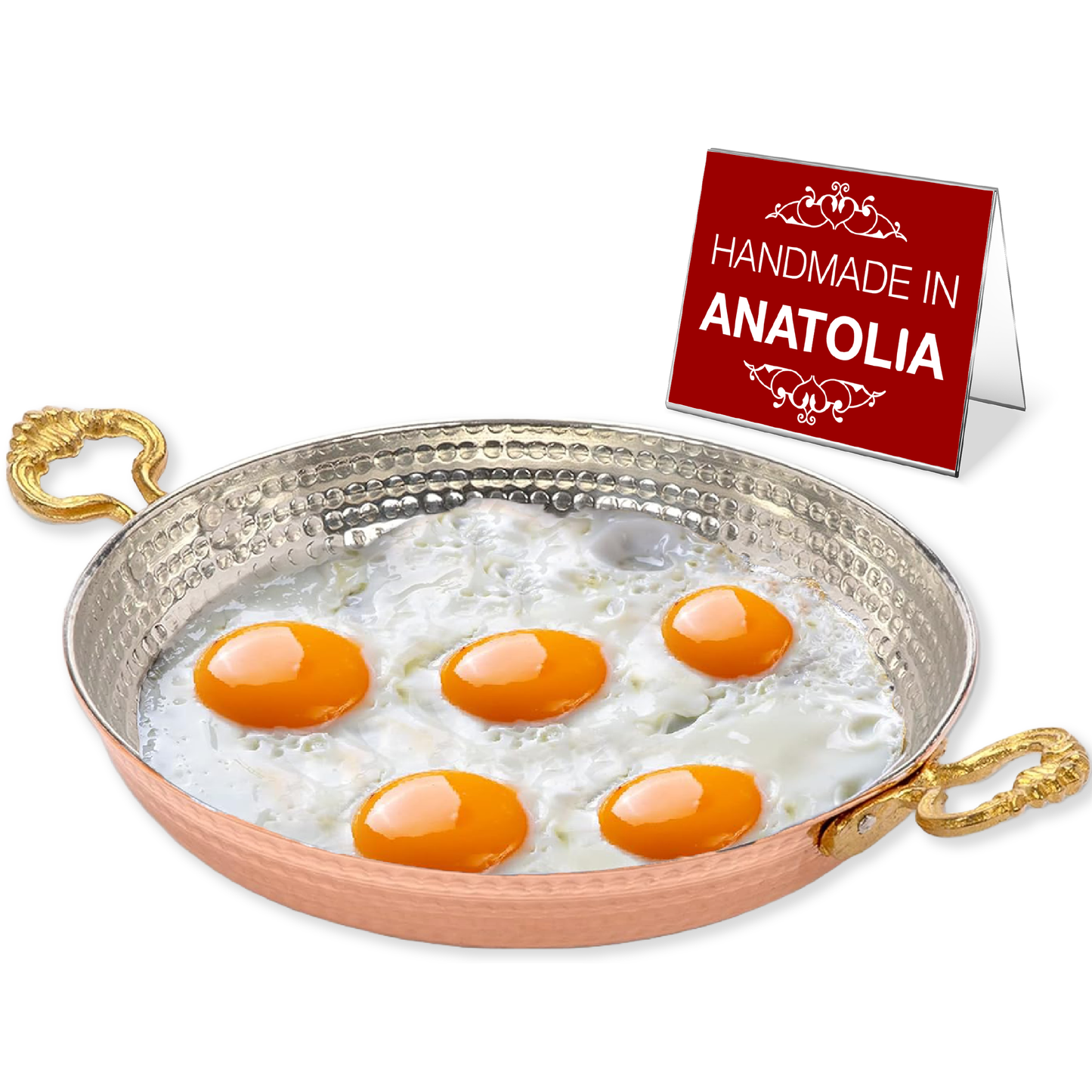 Handmade Copper Egg Pan — 7 Sizes, 5.5 to 10.6 Inch