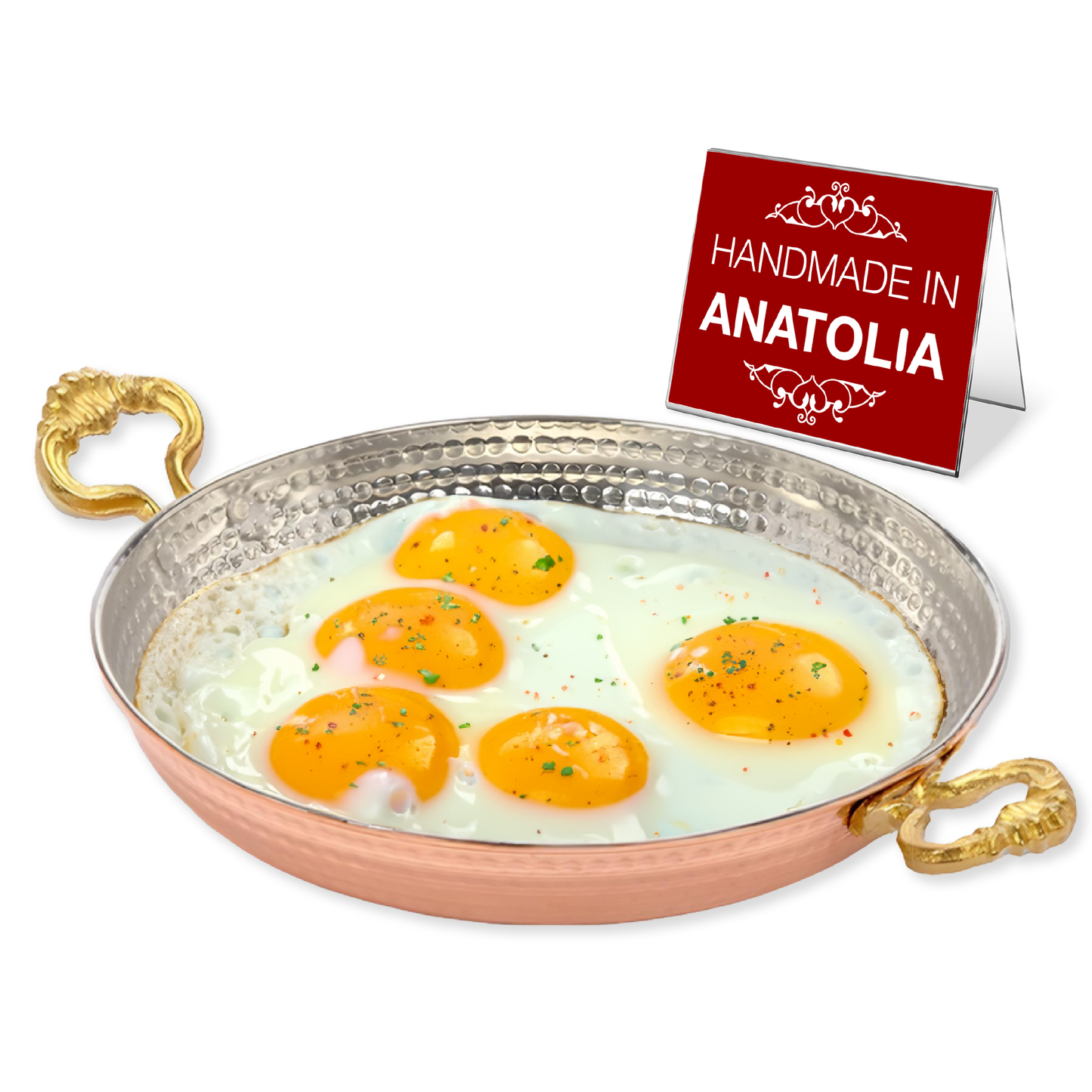 Handmade Copper Egg Pan — 7 Sizes, 5.5 to 10.6 Inch