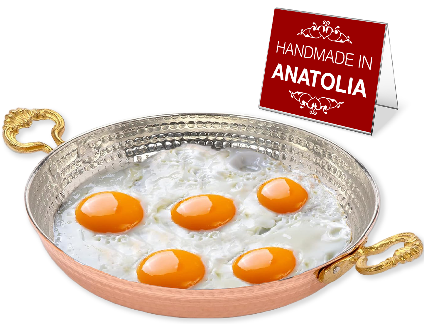 Handmade Copper Egg Pan — 7 Sizes, 5.5 to 10.6 Inch
