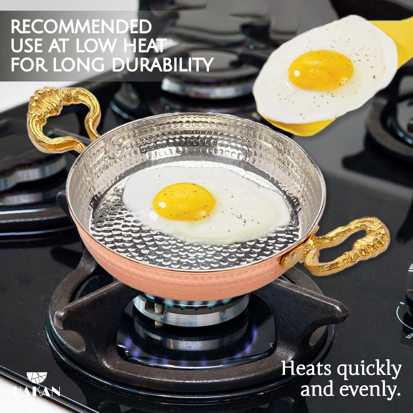 Handmade Copper Egg Pan — 7 Sizes, 5.5 to 10.6 Inch