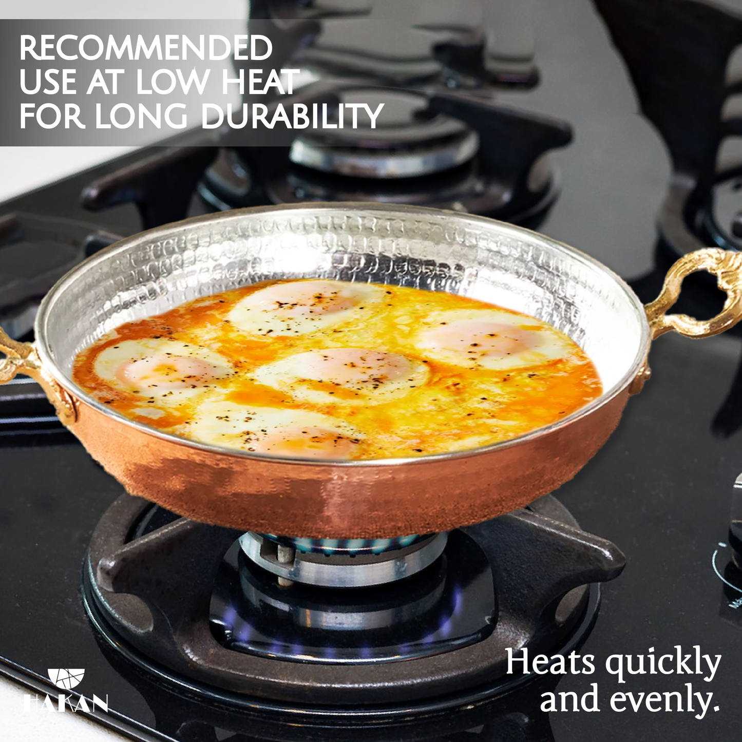Handmade Copper Egg Pan — 7 Sizes, 5.5 to 10.6 Inch