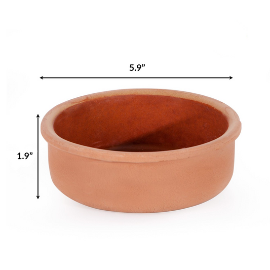 Handcrafted Glazed Terracotta Bowls Set of 4 — 5.9 Inch