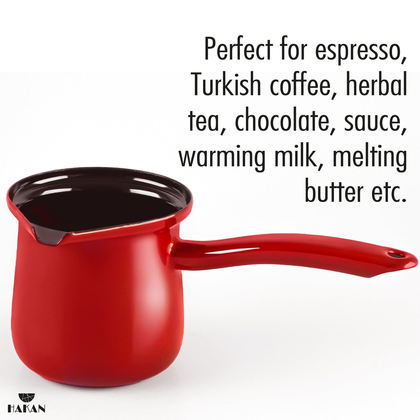 Enamel Turkish Coffee Pot for Stovetop — 6 or 10 Servings