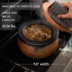 Efes Twice-Baked Unglazed Clay Cooking Pot with Lid