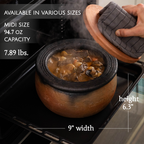 Efes Twice-Baked Unglazed Clay Cooking Pot with Lid