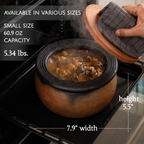 Efes Twice-Baked Unglazed Clay Cooking Pot with Lid