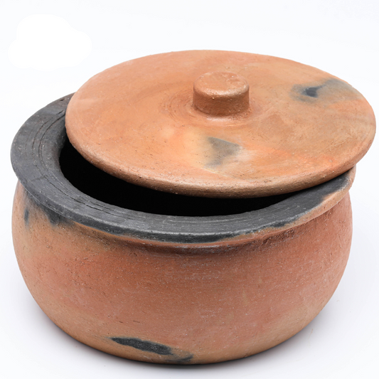 Twice-Baked Unglazed Clay Cooking Pot with Lid — Efes, 4 Sizes