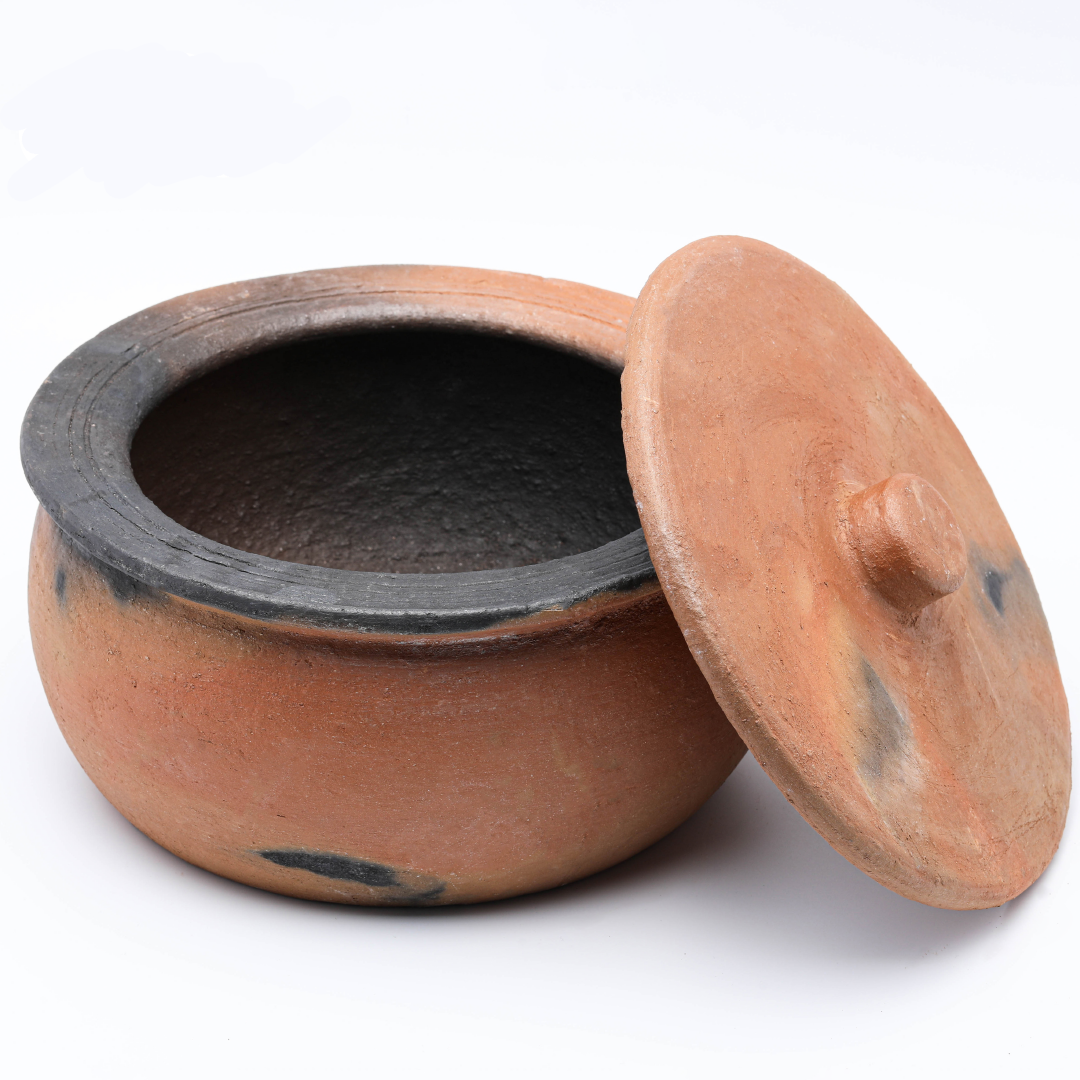 Twice-Baked Unglazed Clay Cooking Pot with Lid — Efes, 4 Sizes