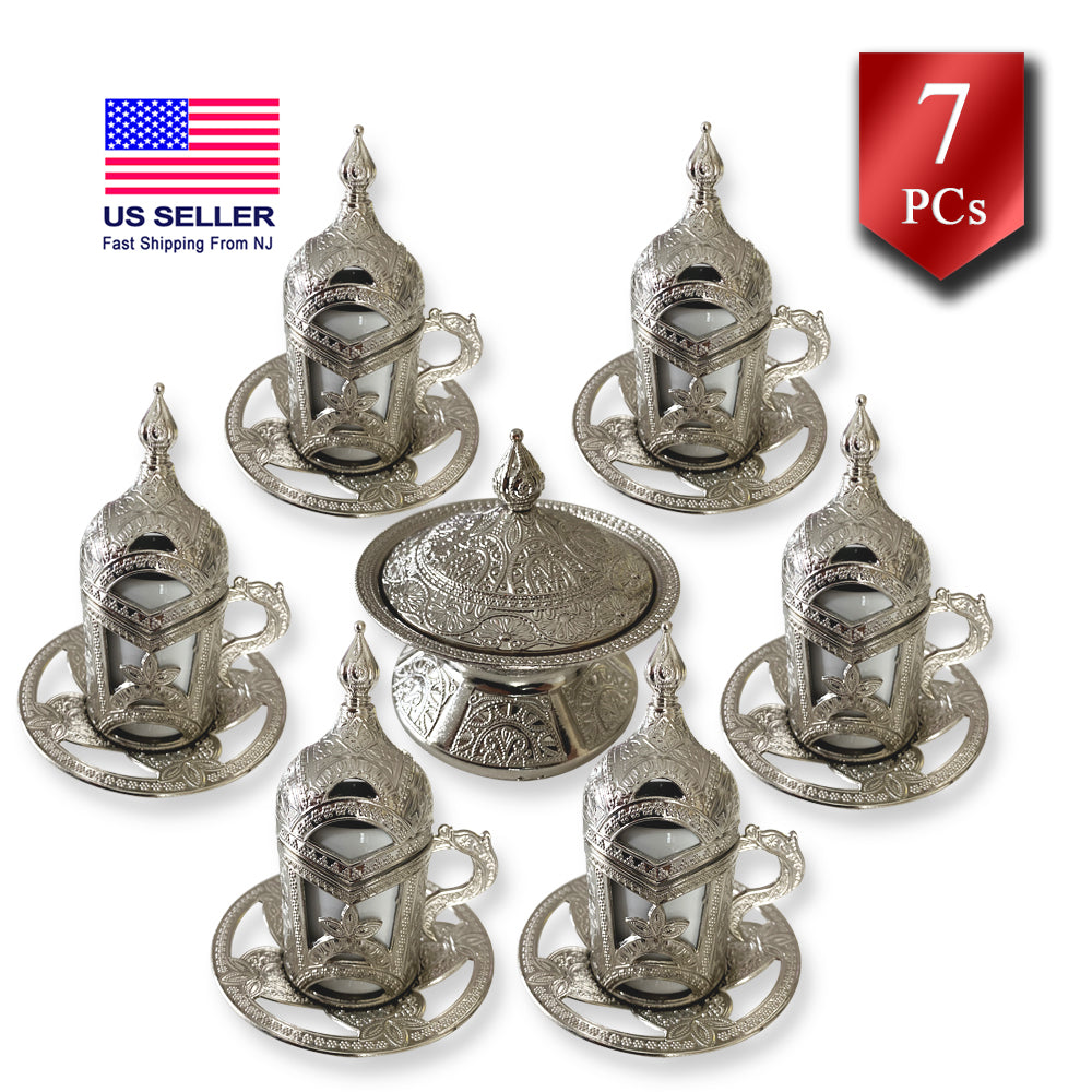 Fancy Turkish Coffee Cup Set 6 Piece — Elegance, 1.69 Oz